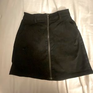 Y2K zip up jean skirt.